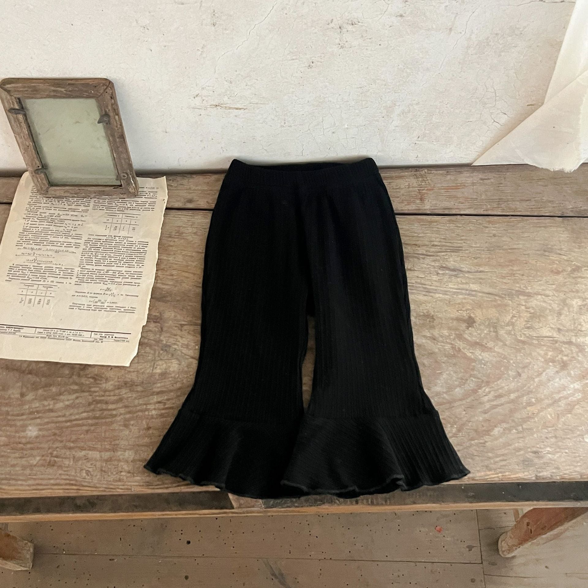 Spring Baby Kids Girls Hollow-Out Collar Top And Flared Pants Clothing-5